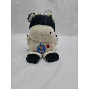 Dakin 1984 Black And White Cow Plush with Noise Maker Inside Vintage Plush
